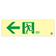 避難誘導標識 中輝度蓄光式通路誘導標識 (認定証票付) 100×300×1.2mm 表示:左矢印 (068702)