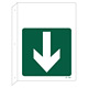 JIS安全標識 L型表示板 300×225 下矢印付 両面印刷 表記:緑地・ (下矢印) のみ (392422)