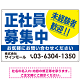 正社員募集中 未経験者歓迎 大きな文字デザイン 求人募集看板 オリジナル プレート看板 ブルー W900×H600 エコユニボード (SP-SMD642A-90x60U)