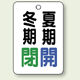 バルブ表示板 冬期閉 (緑) ・夏期開 (青) 65×45 5枚1組 (454-18)