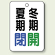 バルブ表示板 夏期閉 (青) ・冬期開 (緑) 65×45 5枚1組 (454-35)