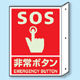 SOS非常ボタン 突出し標識 (蓄光印刷) (826-45)