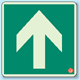 矢印緑背景 避難口・通路誘導標識 (蓄光ステッカー) 300×300 (829-11A)