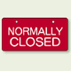 バルブ開閉表示板 ヨコ型 NORMALL CLOSED 60×120 5枚1組 (856-39)