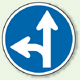 道路標識 (構内用) 指定方向外進行禁止 左折と直進矢印 (894-06)