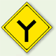警告標識 Y形道路交差点あり アルミ 一辺 450 (894-33)