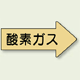 JIS配管識別方向ステッカー 右向き 酸素ガス 中 10枚1組 (AS-43M)