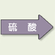 JIS配管識別方向ステッカー 右向き 硫酸 小 10枚1組 (AS-44S)