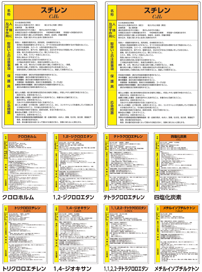 有機溶剤10物質の特定化学物質