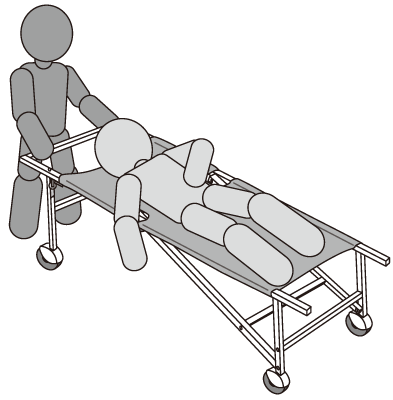 救護対象者をストレッチャーに乗せて搬送できます。